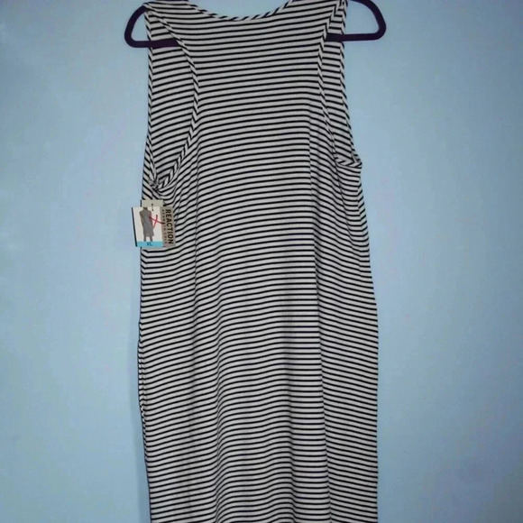 Reaction Kenneth Cole Navy and White Striped Sleeveless Rounded Neck Dress XL - Picture 10 of 14